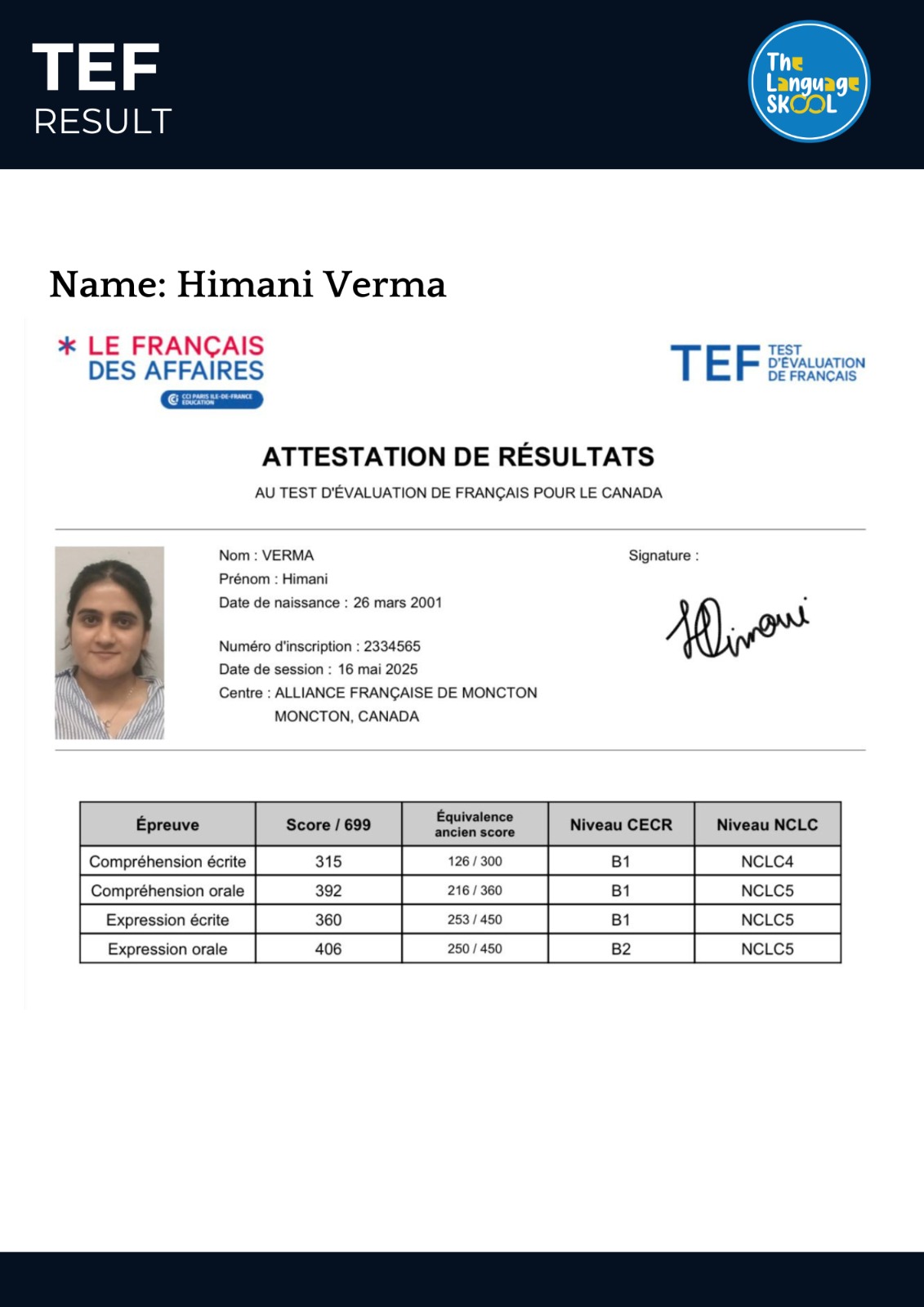 Certificate for HIMANI VERMA